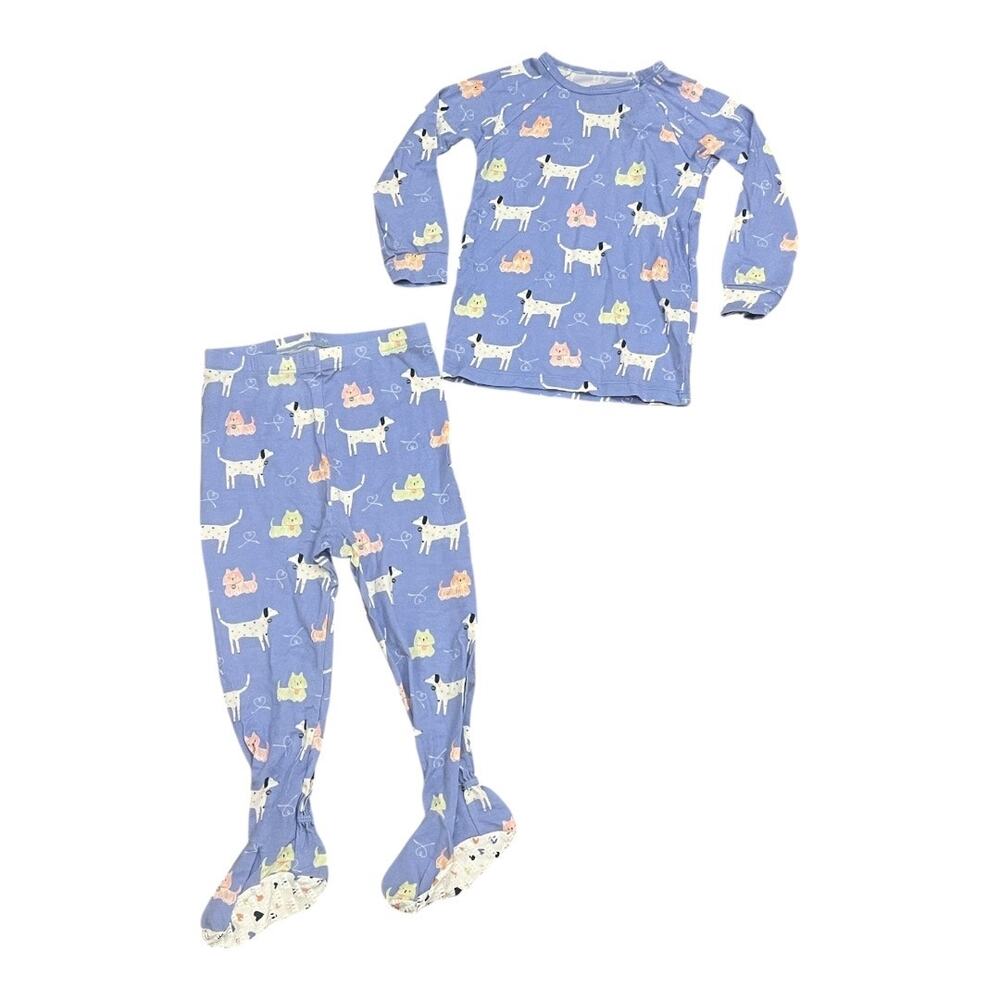 Magnetic Me Dogs Two Piece Long Sleeve Footed Pajamas Size 18-24m